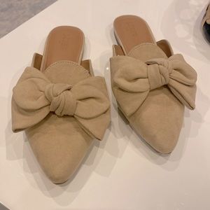 J Crew Suede Bow Mules